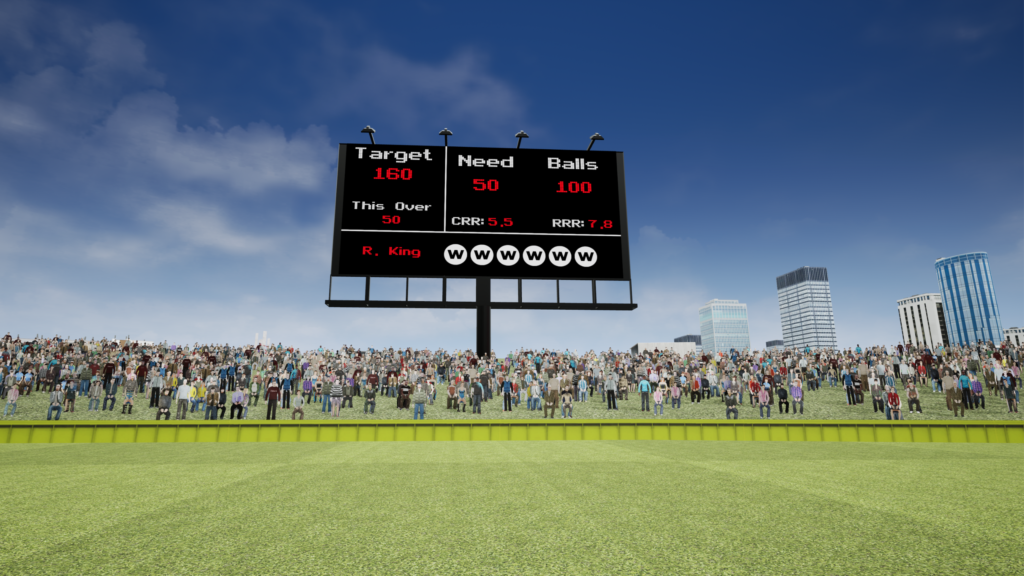 Final Overs VR cricket updated scoreboard 